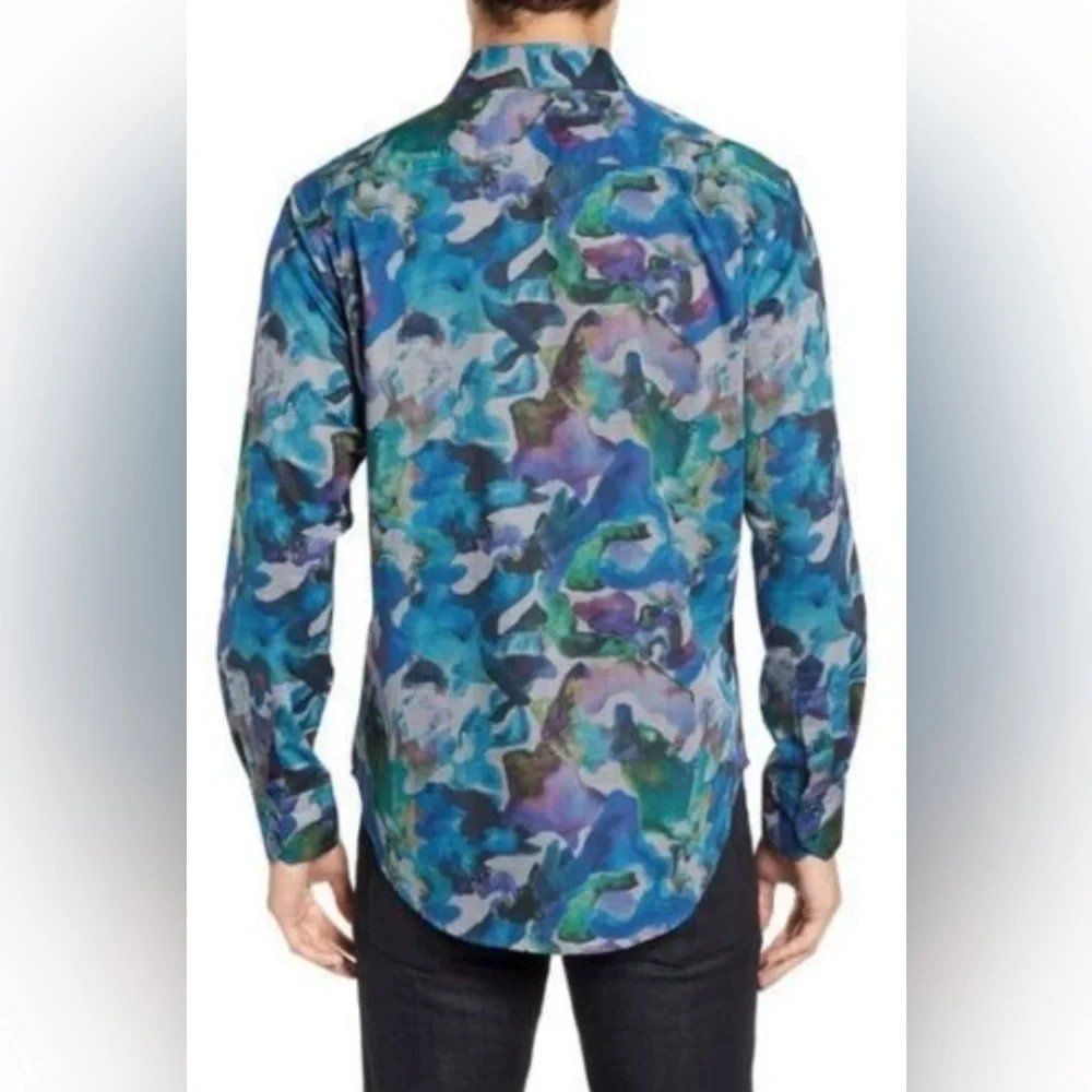 ROBERT GRAHAM‎ 100% COTTON CLASSIC FIT A.S. ROMA MEN`S SHIRT COLORFUL - Picture 6 of 12